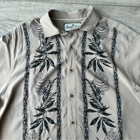 Seven Palm Silky Hawaii Button  Down Shirt - Picture 7 of 13